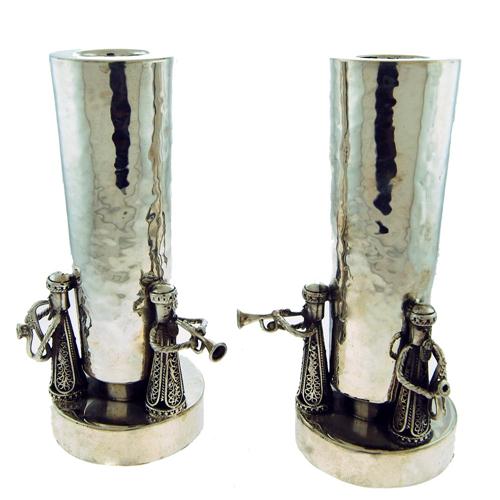 Silver Music Band Candle Holders