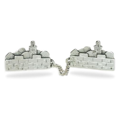 Silver Jerusalem Skyline Tallit Clip