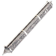 Sterling Silver Floral Filigree Large Mezuzah