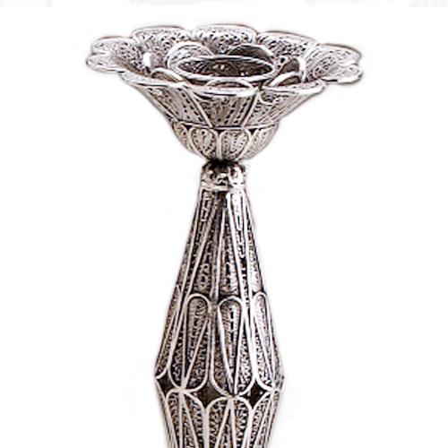 Sterling Silver Tall Filigree Candlesticks