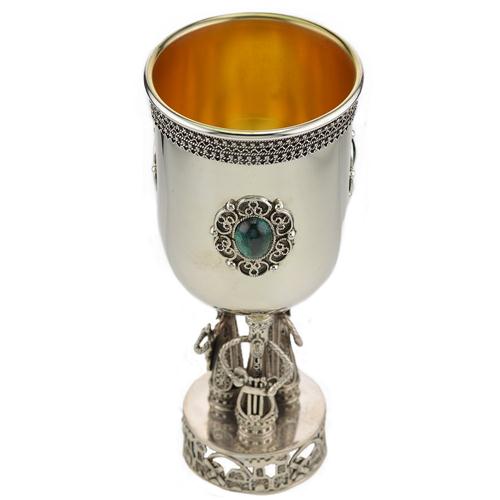 Silver Music Band Eilat Stone Kiddush Cup