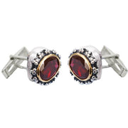 Silver & Gold Garnet Cufflinks