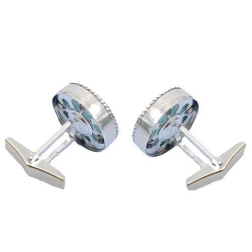 Silver Roman Glass Cufflinks