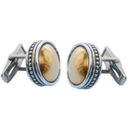 Silver & Gold Ethnic Round Cufflinks