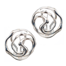 14k White Gold Modern Earrings