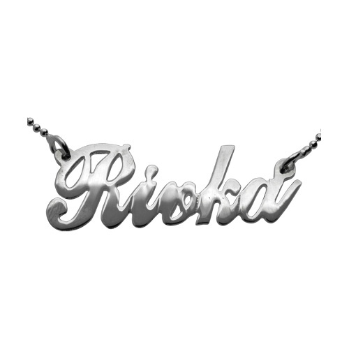 Silver Script Name Ball Chain Necklace