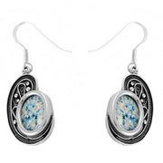Roman Glass Shell Shape Earrings