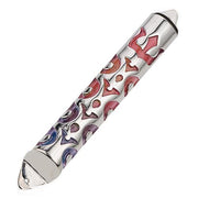 Silver Enamel Colored Mezuzah Case