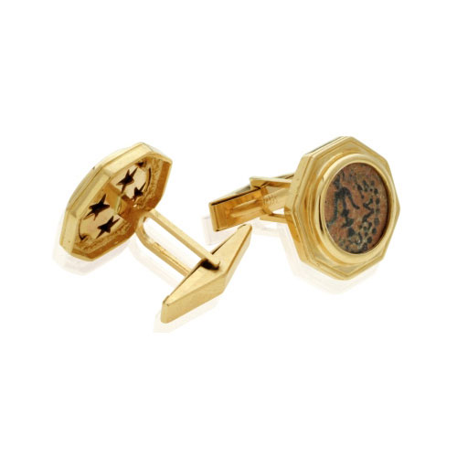 14k Gold Maccabean Coin Cufflinks