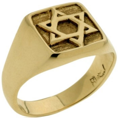 Star of David Signet Ring in 14k Gold