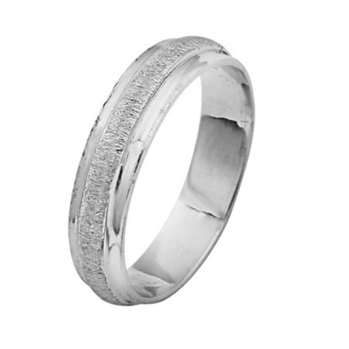 14k White Gold Florentine Wedding Ring