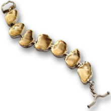 Sterling Silver & 9k Gold Pebble Bracelet