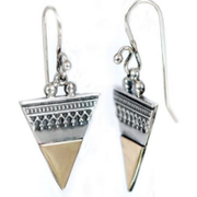Silver and Gold Triangle Earrings