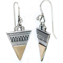 Silver and Gold Triangle Earrings