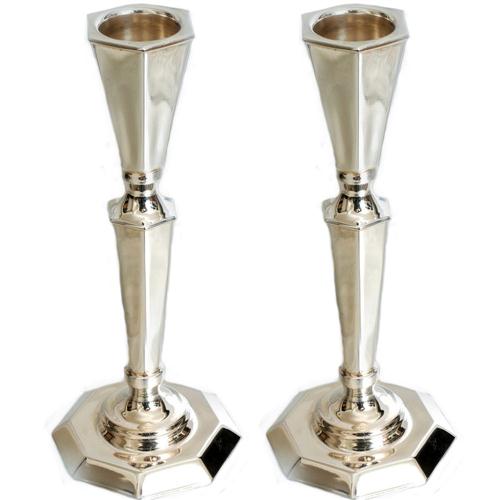 Silver Octagonal Candle Holders
