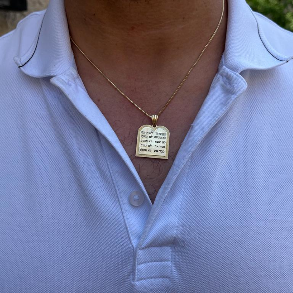 Ten Commandments 14k Yellow Gold Pendant