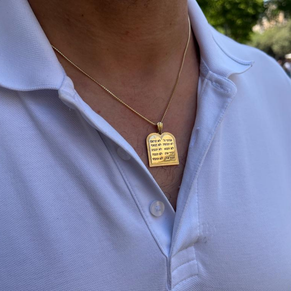 Ten Commandments 14k Yellow Gold Pendant