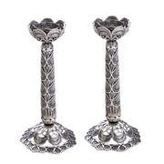 Silver Tall Filigree Loop Candle Holders