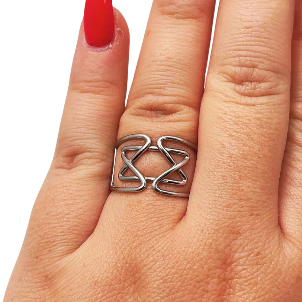 Modern Star of David Ring in 14K White Gold