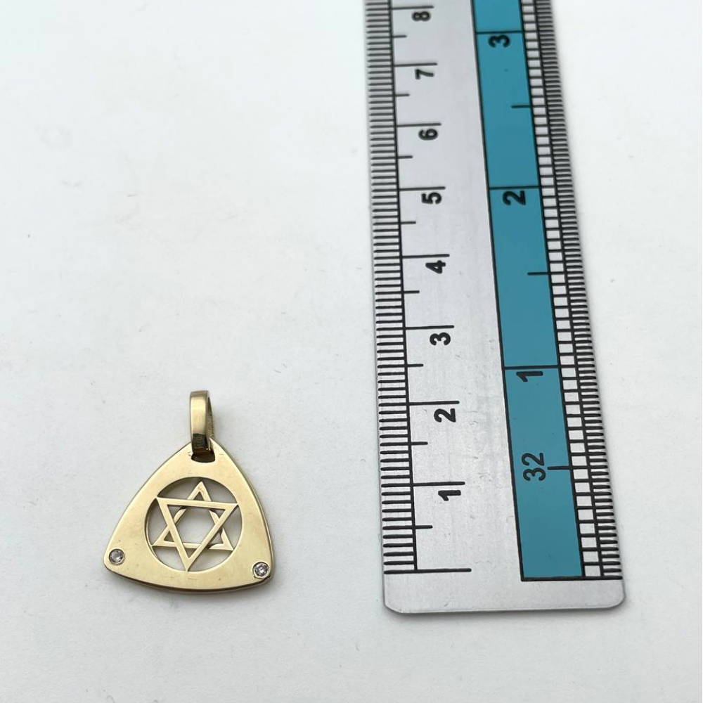 Dual Layered Star of David Diamond 14K Gold Pendant