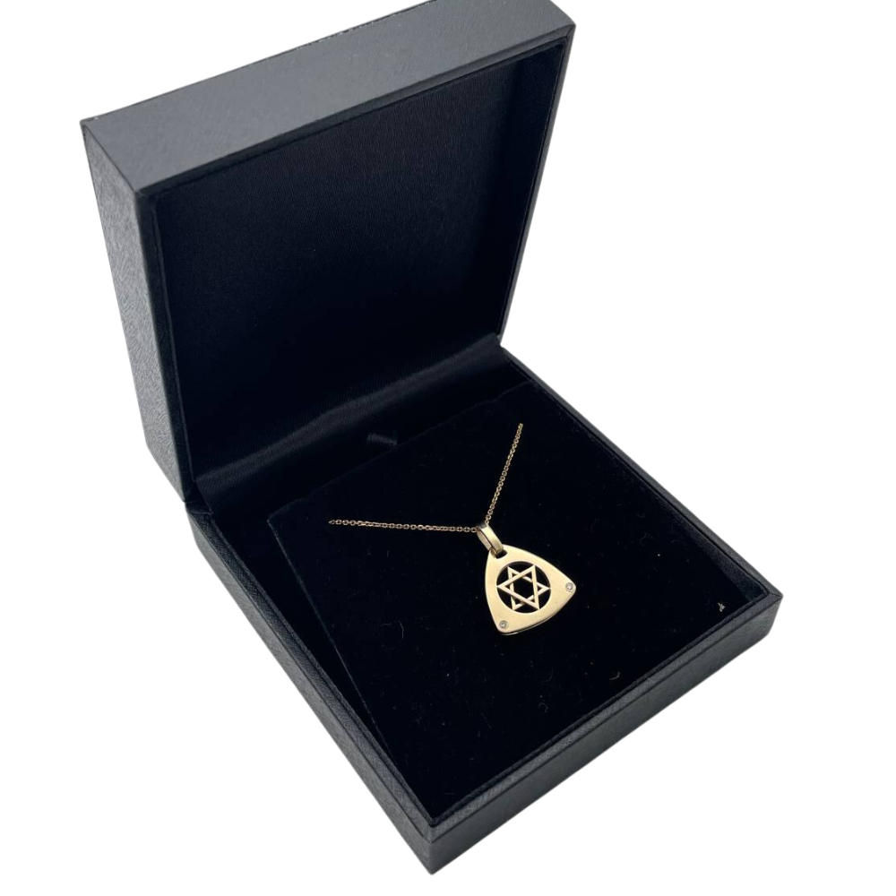 Dual Layered Star of David Diamond 14K Gold Pendant