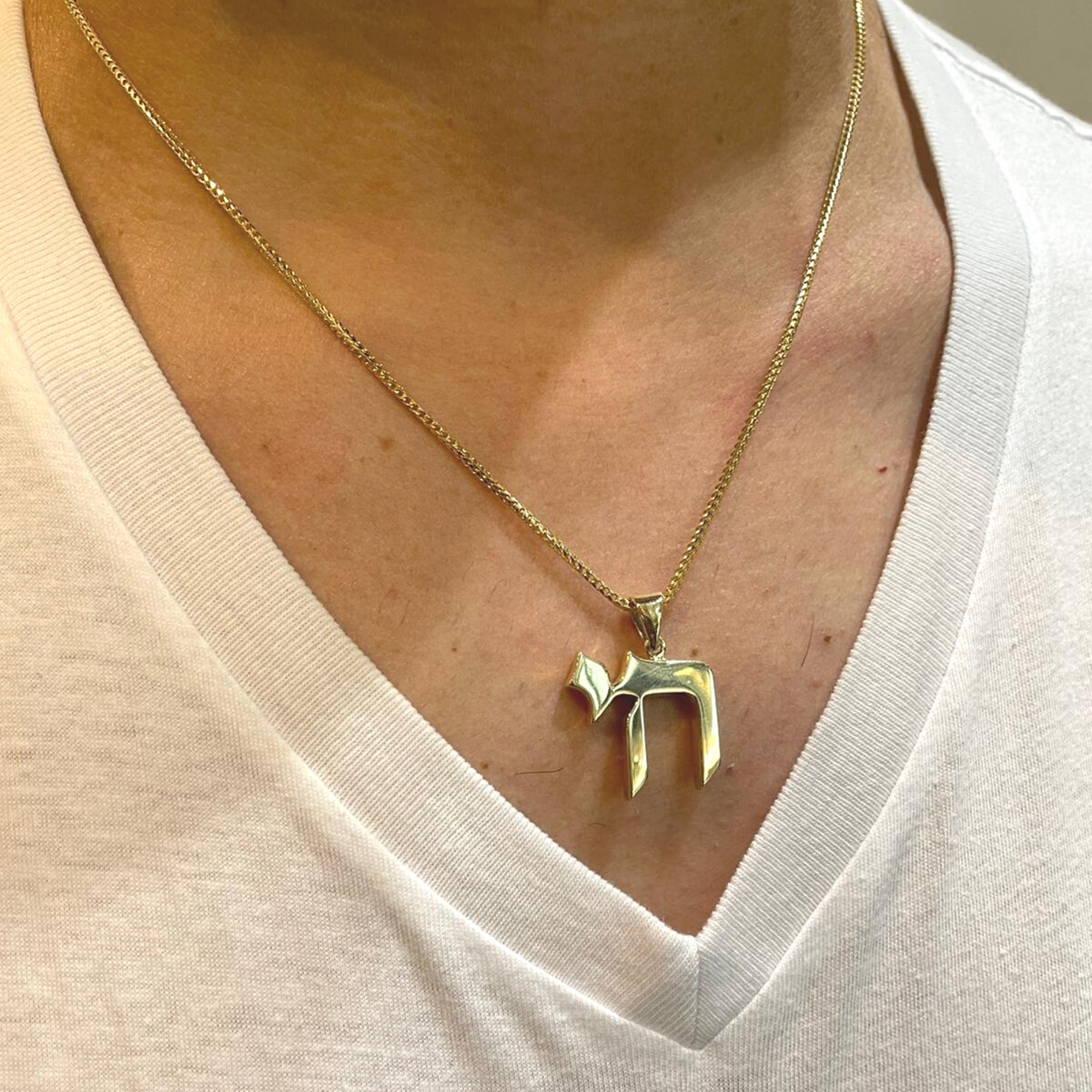 Chai Pendant - 14k Gold Heavy Weight
