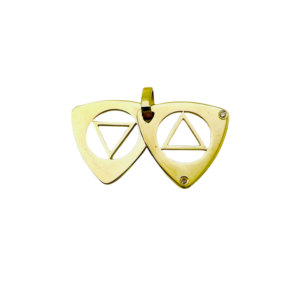 Dual Layered Star of David Diamond 14K Gold Pendant