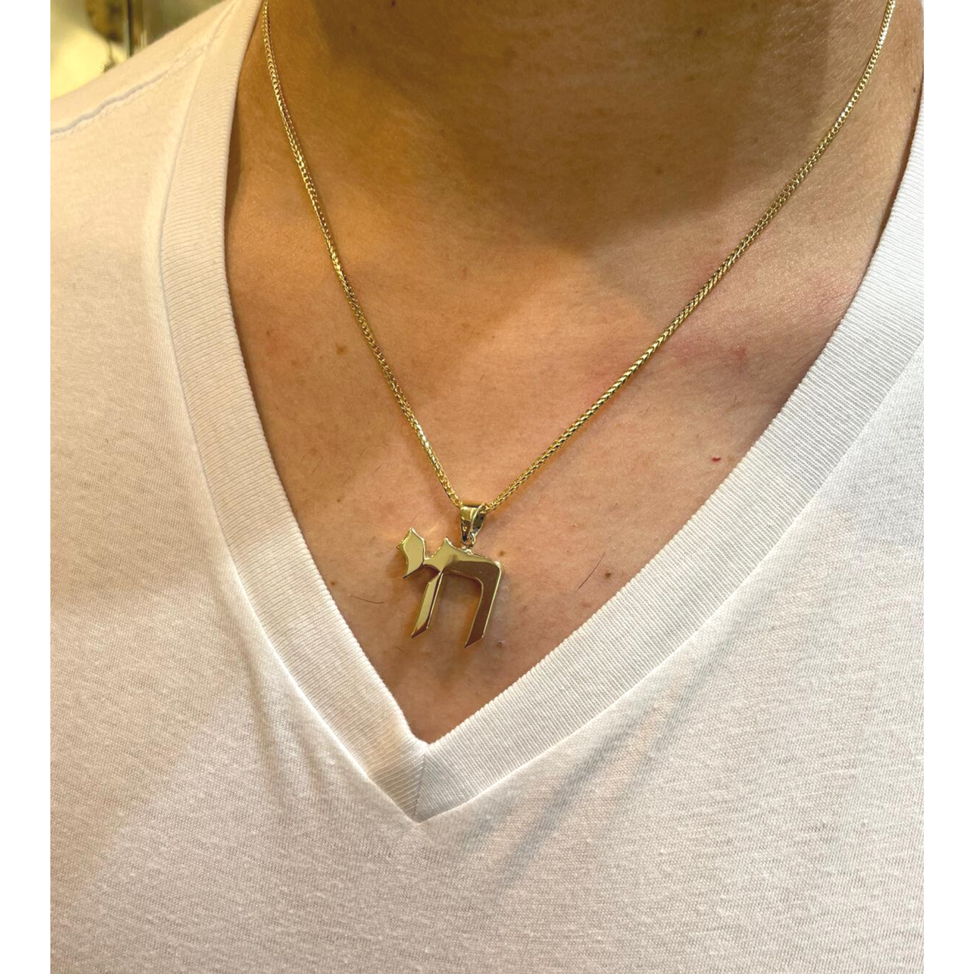 Chai Pendant - 14k Gold Heavy Weight