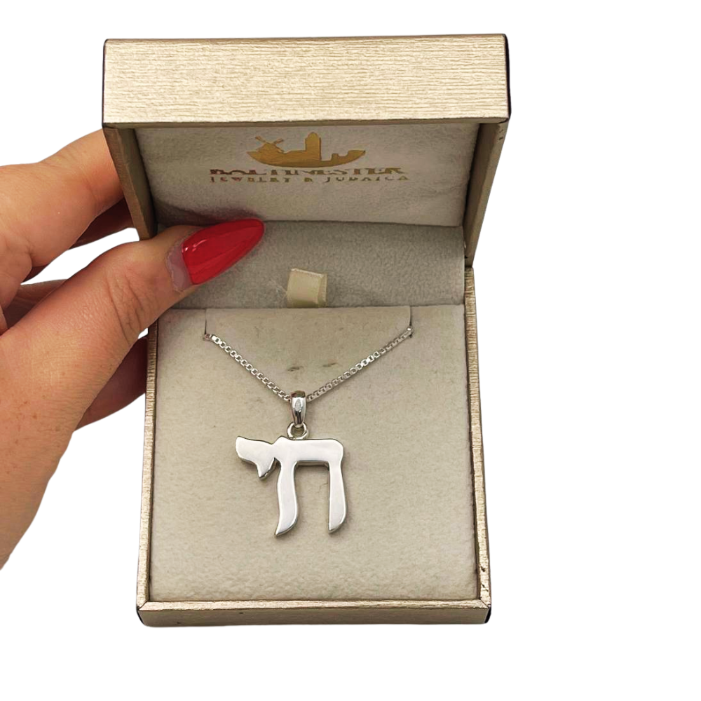 Chai Pendant in 925 Sterling Silver Elegant Font - 19 mm