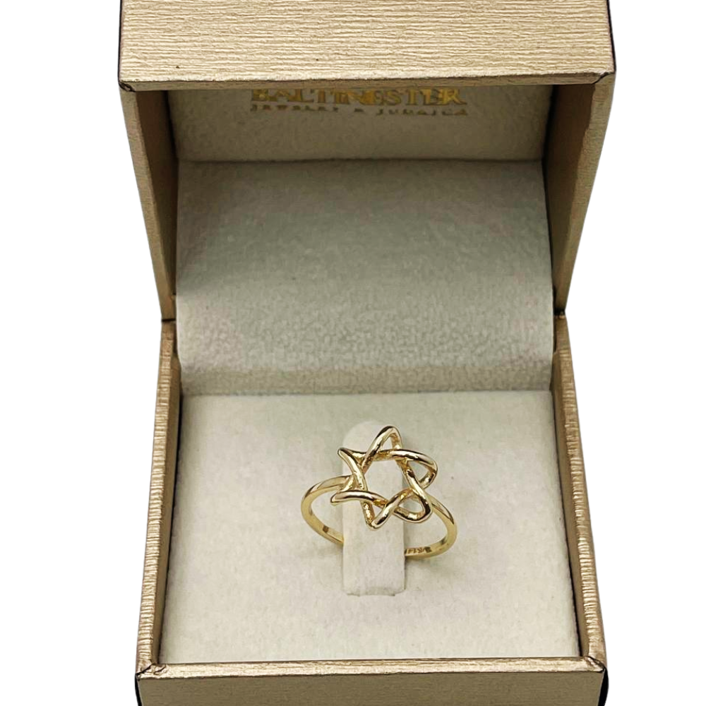 Minimalist Star of David Ring in 14K Yellow Gold