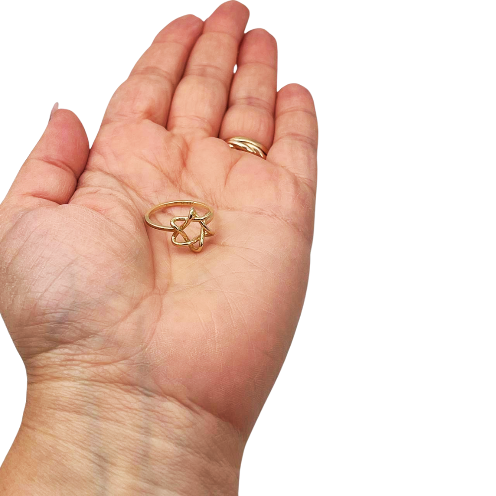 Minimalist Star of David Ring in 14K Yellow Gold