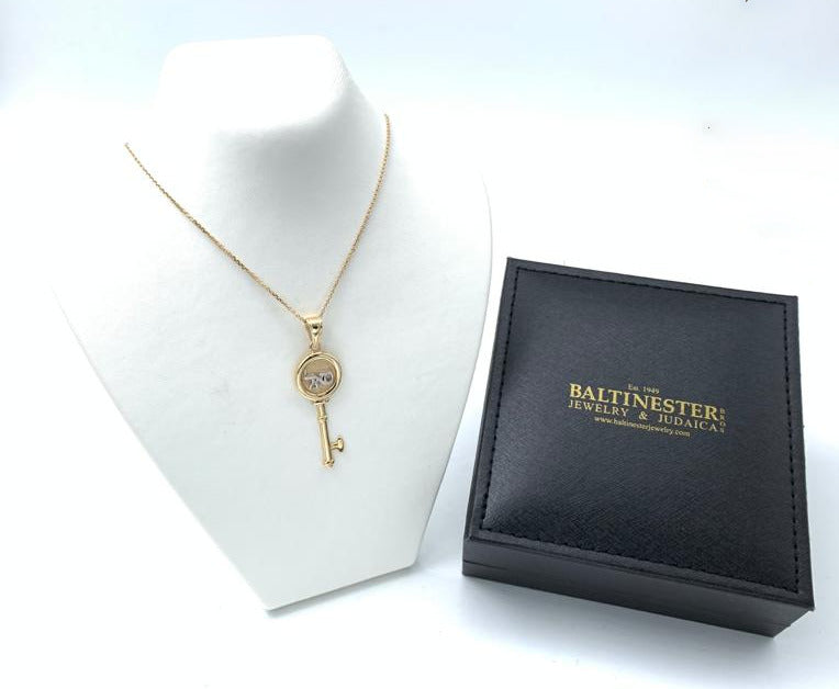14k Yellow Gold Key Success Kabbalah Pendant