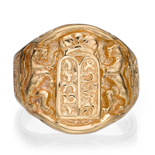 Ten Commandments Ring in 14k Gold