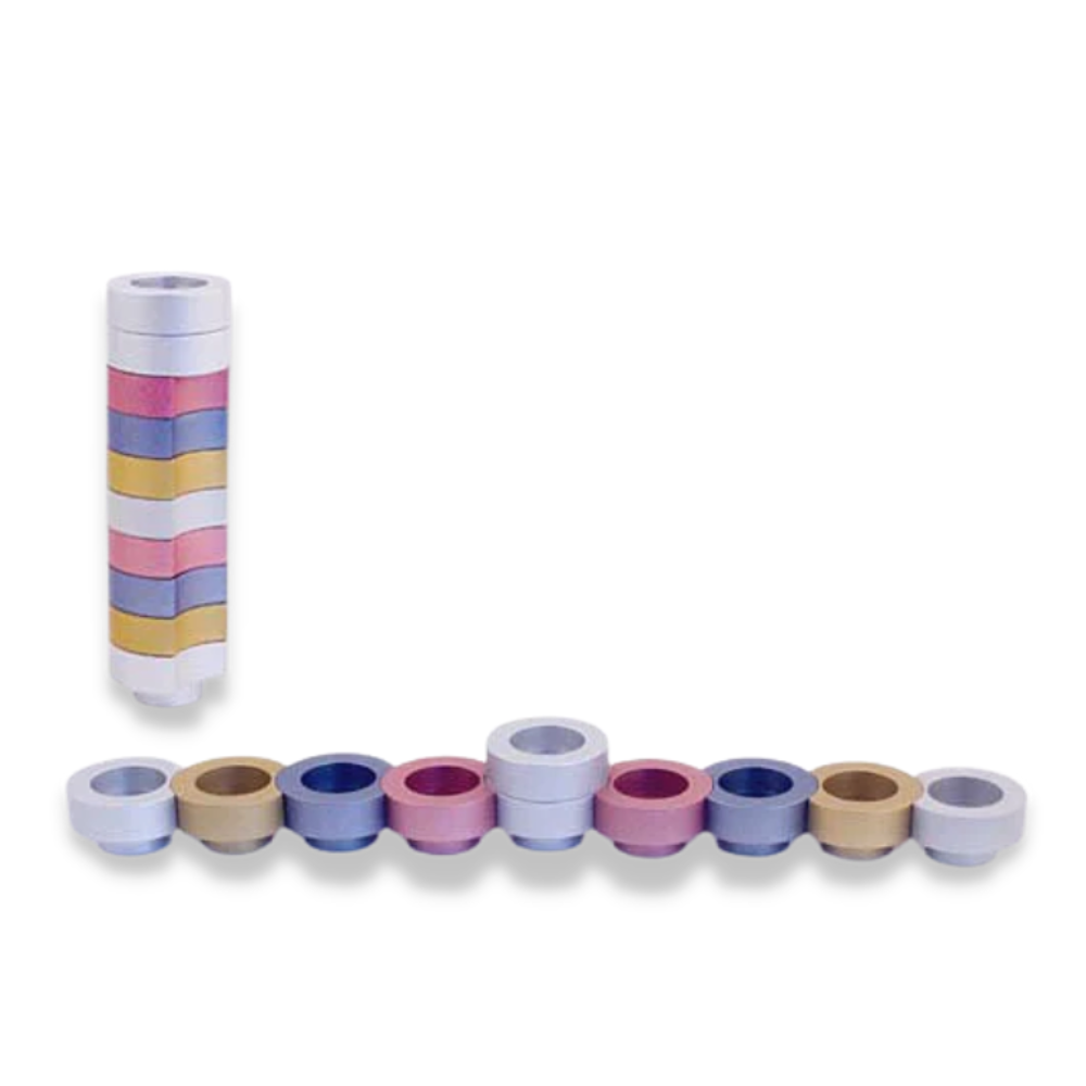Menorah for Travel - Stackable Round Shape