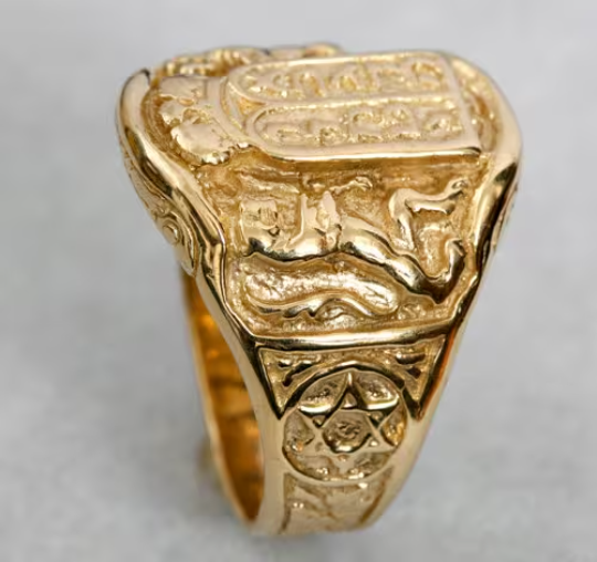 Ten Commandments Ring in 14k Gold
