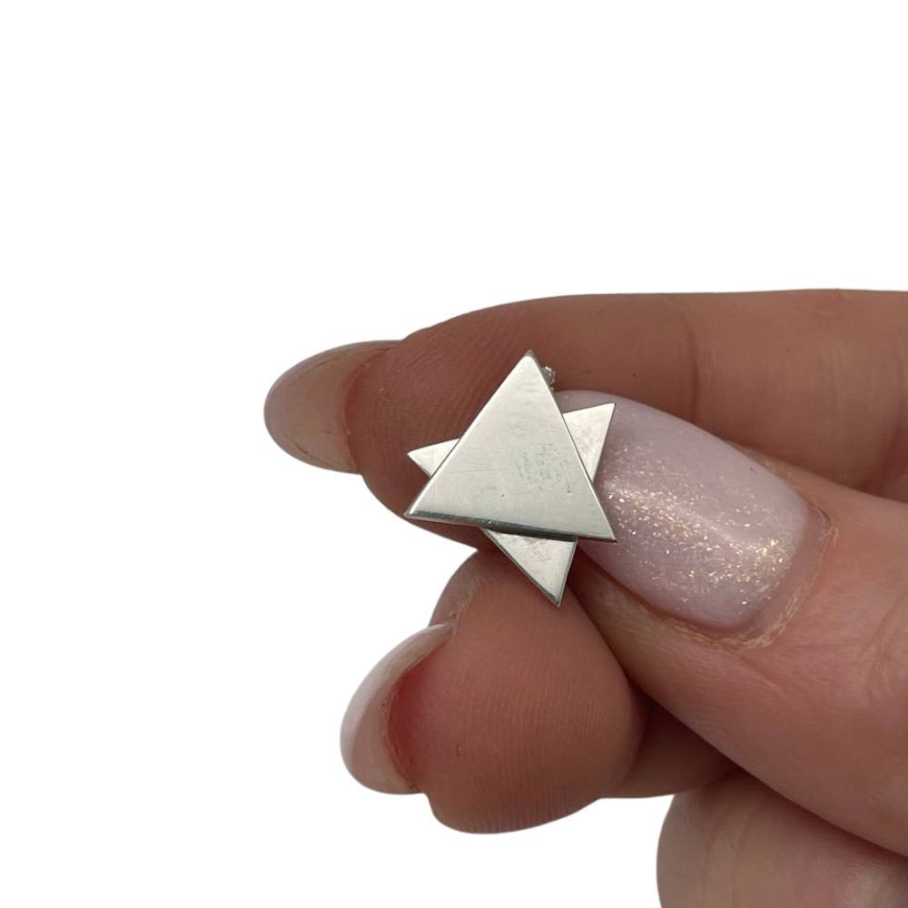 Star of David Necklace in Sterling Silver Movable Triangle