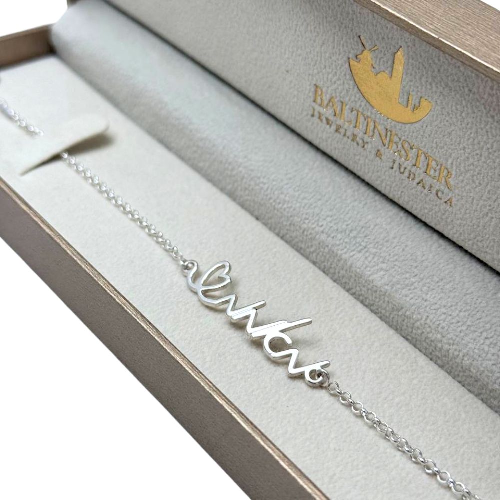 Personalized Sterling Silver Name Bracelet – Custom Script Name
