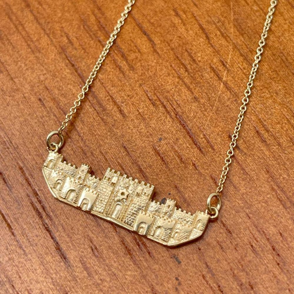 Jerusalem Skyline Necklace in 14K Yellow Gold