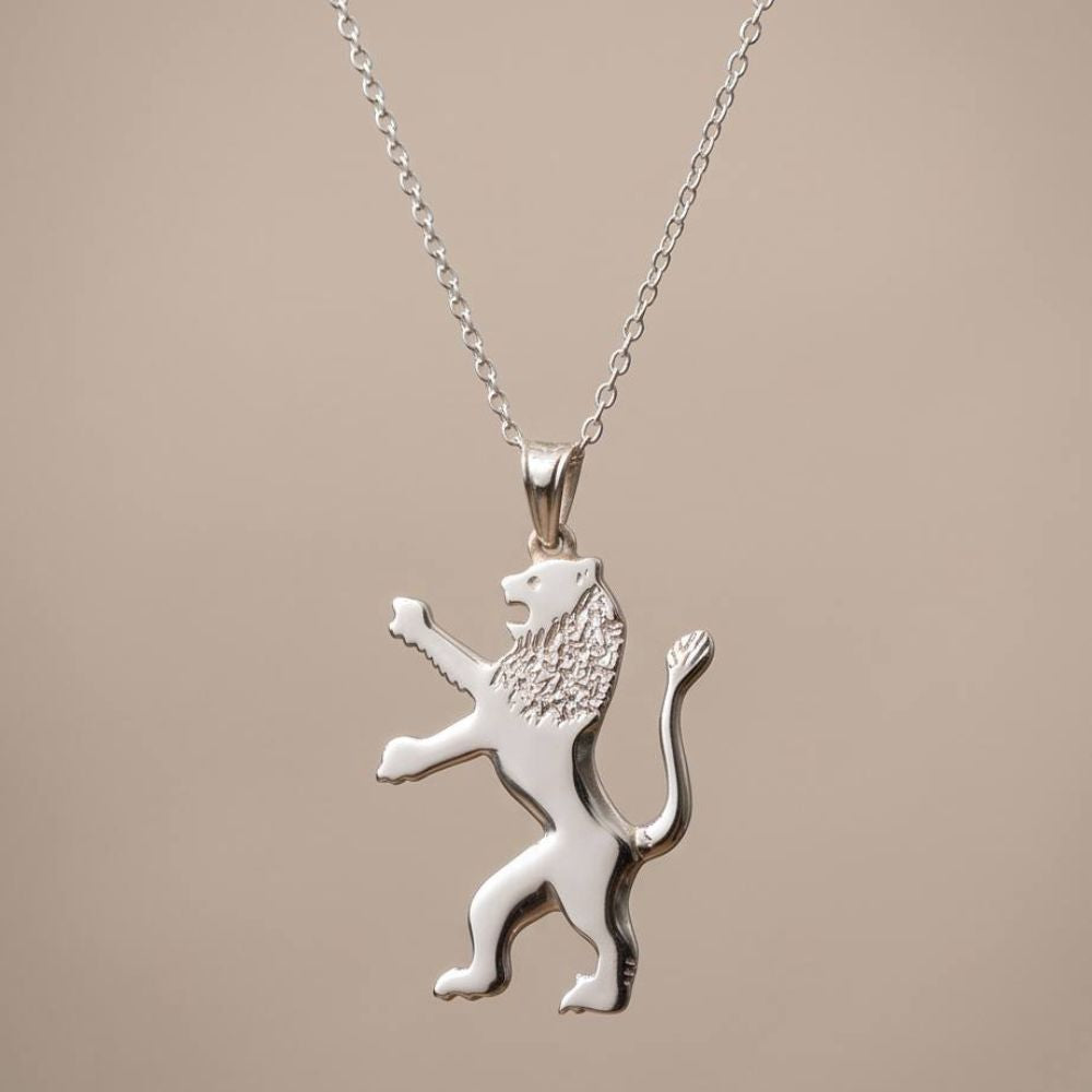Rising Lion of Judah Pendant in Sterling Silver