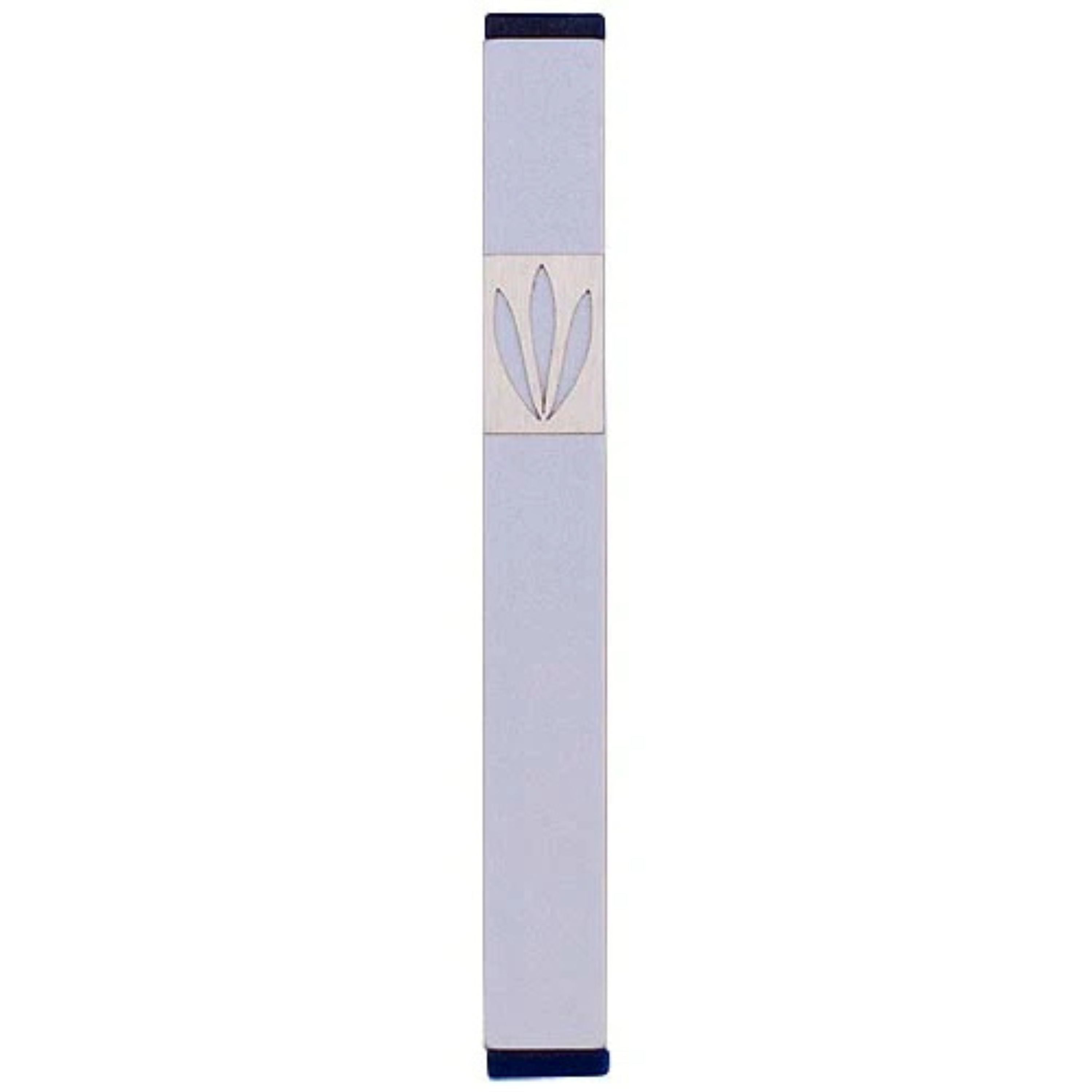 Shin Mezuzah With Leaves Design (Medium)