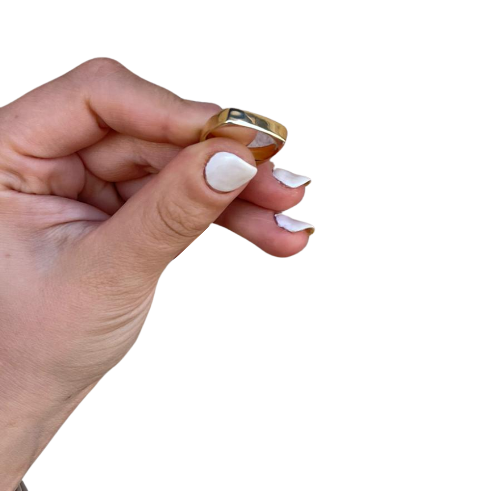14K Gold Square Wedding Band