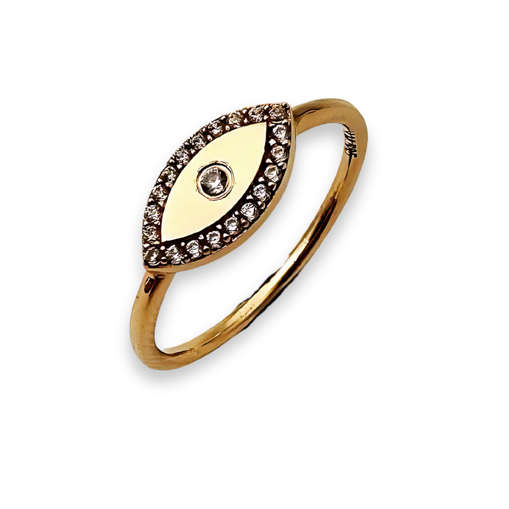 Diamond Evil Eye Ring in 14K Gold