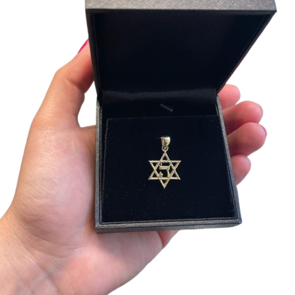 Star of David Hashem 14K Gold Pendant