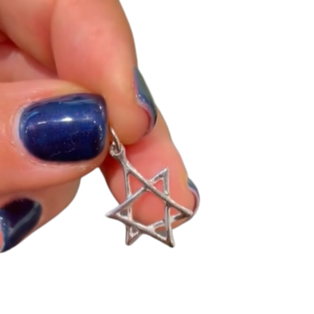 14k Gold Scrawled Star of David Pendant