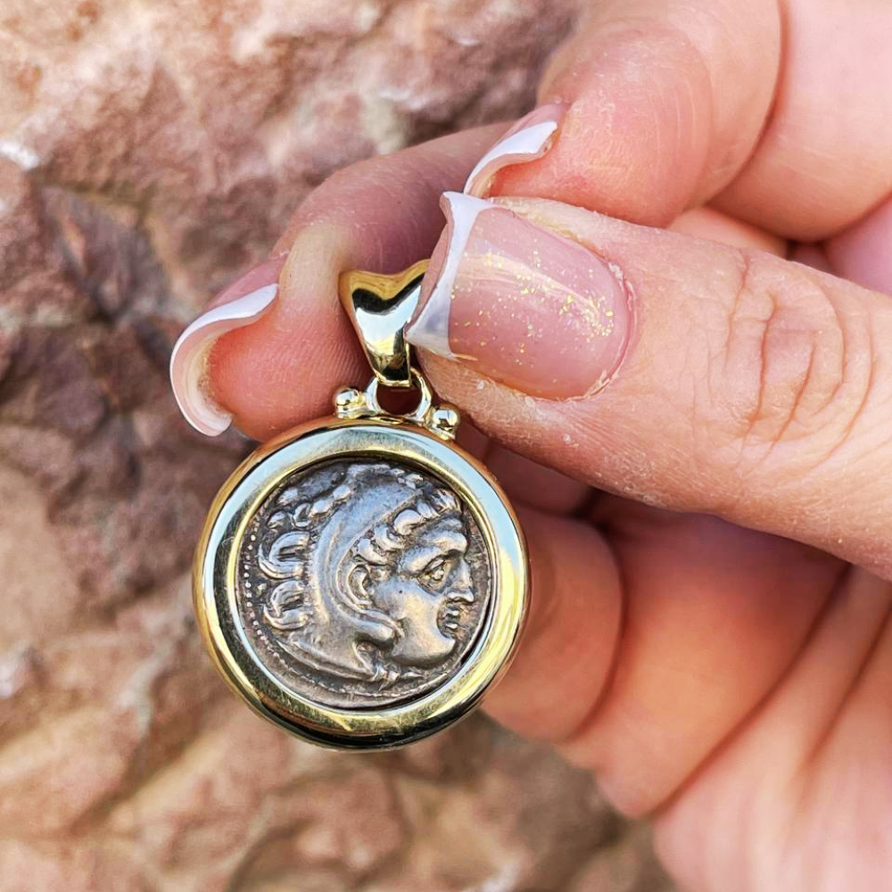 Authentic Alexander Coin in 14K Gold Pendant