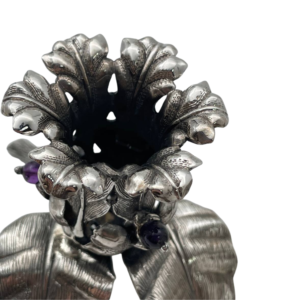 Sterling Silver Flower Candlesticks