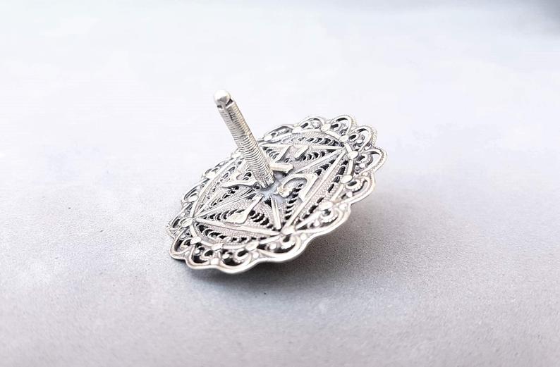 Sterling Silver Disc Filigree Dreidel