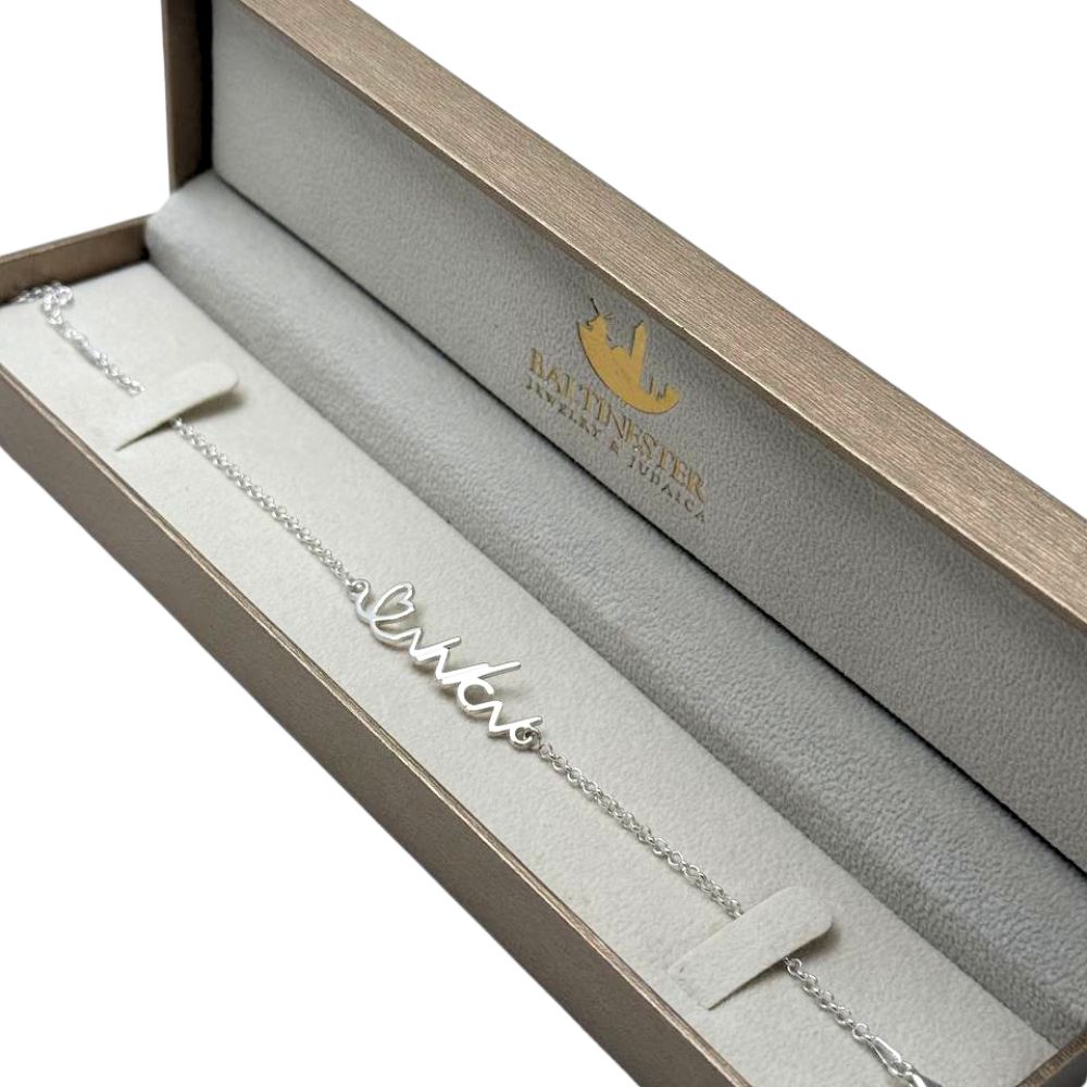 Personalized Sterling Silver Name Bracelet – Custom Script Name
