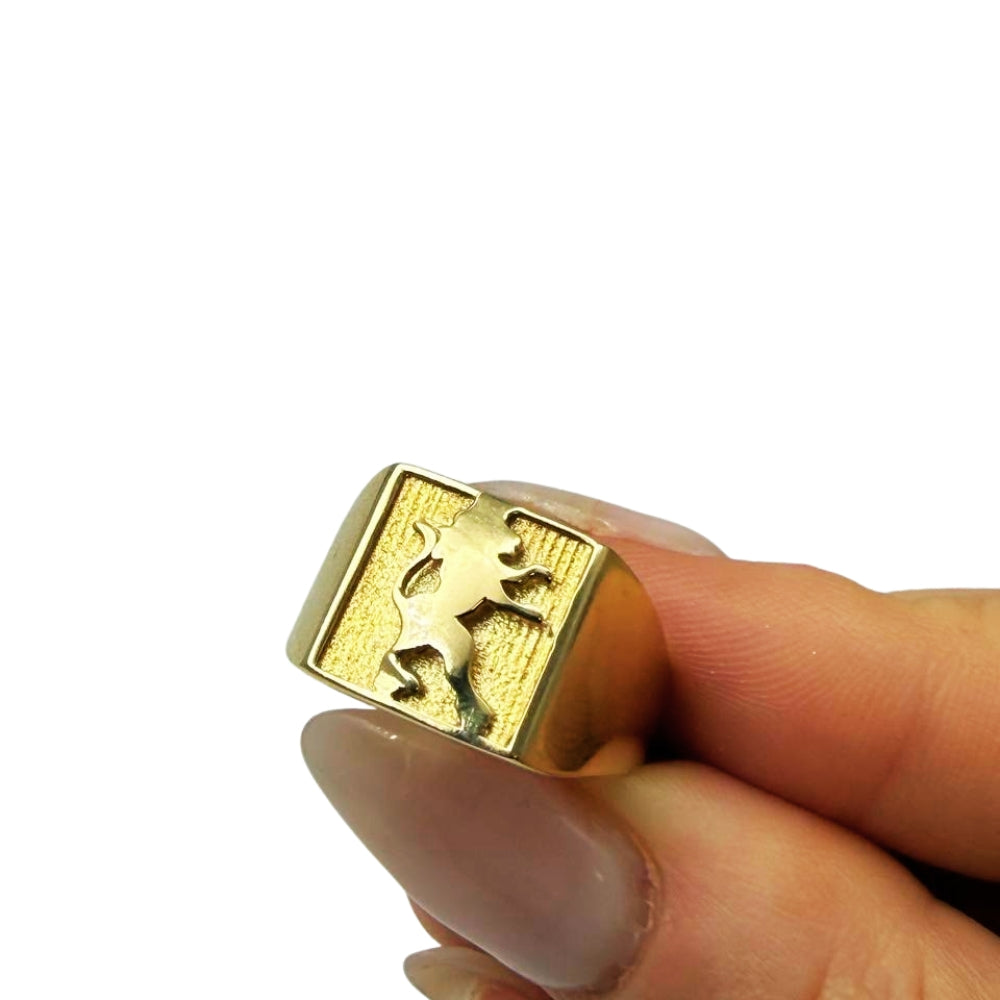 14k Gold Lion of Judah Signet Ring