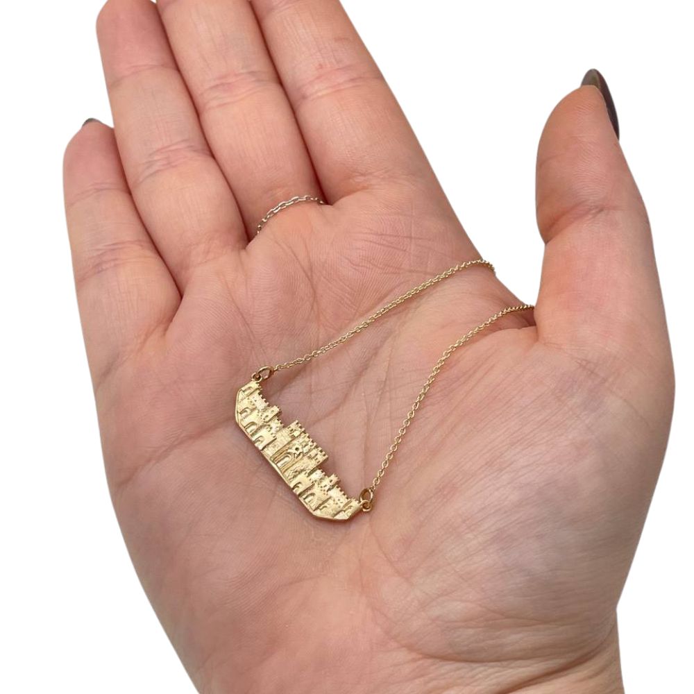 Jerusalem Skyline Necklace in 14K Yellow Gold